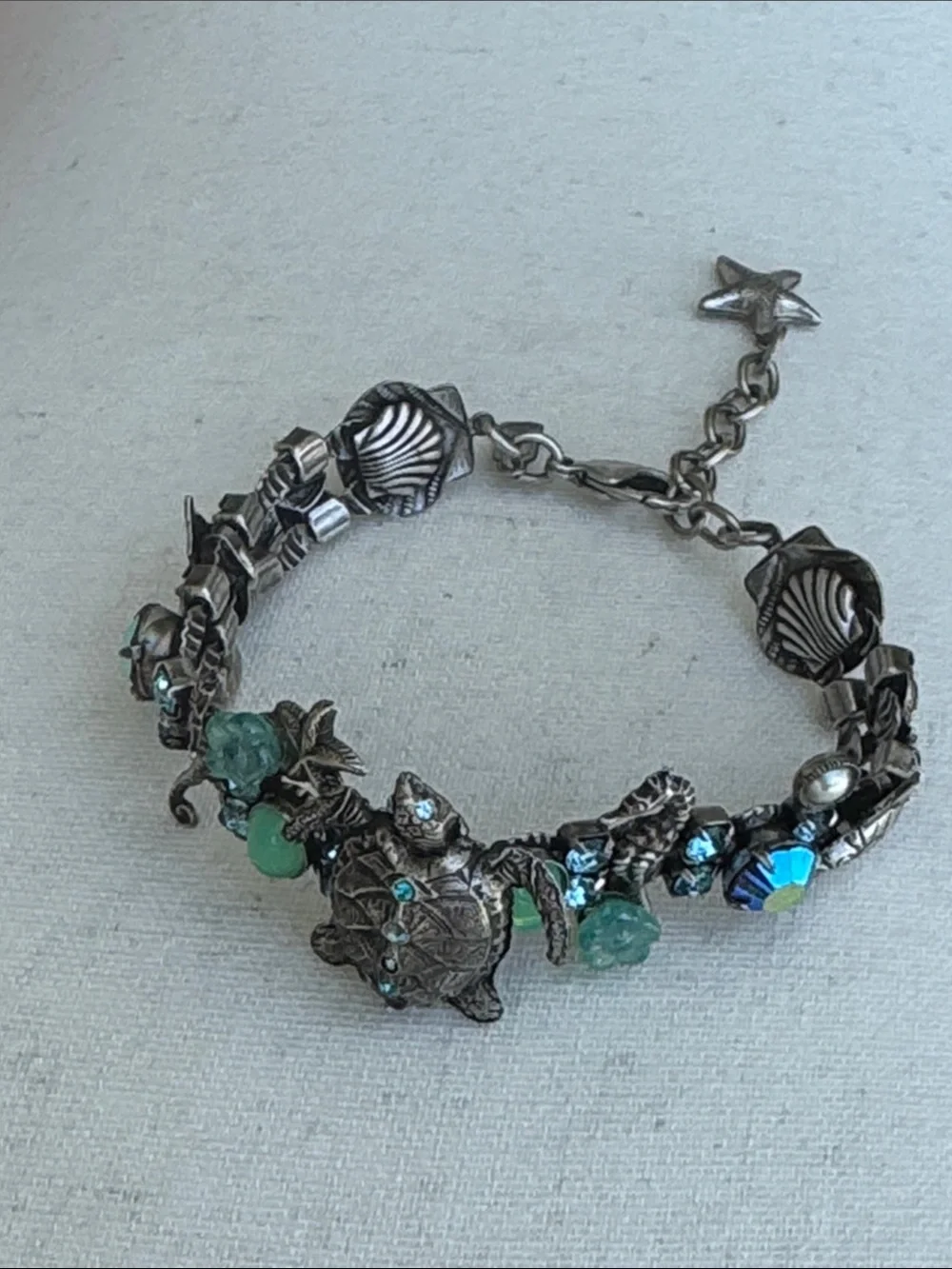 Mary DeMarco turtle and beach inspired adjustable bracelet - Picture 2 of 5